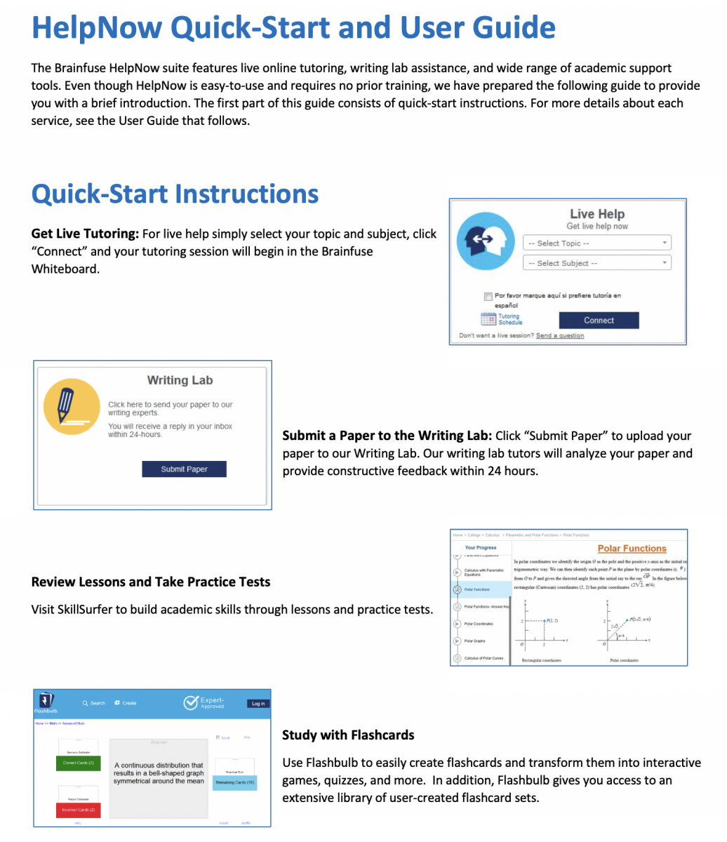 Brainfuse Quickstart Guide