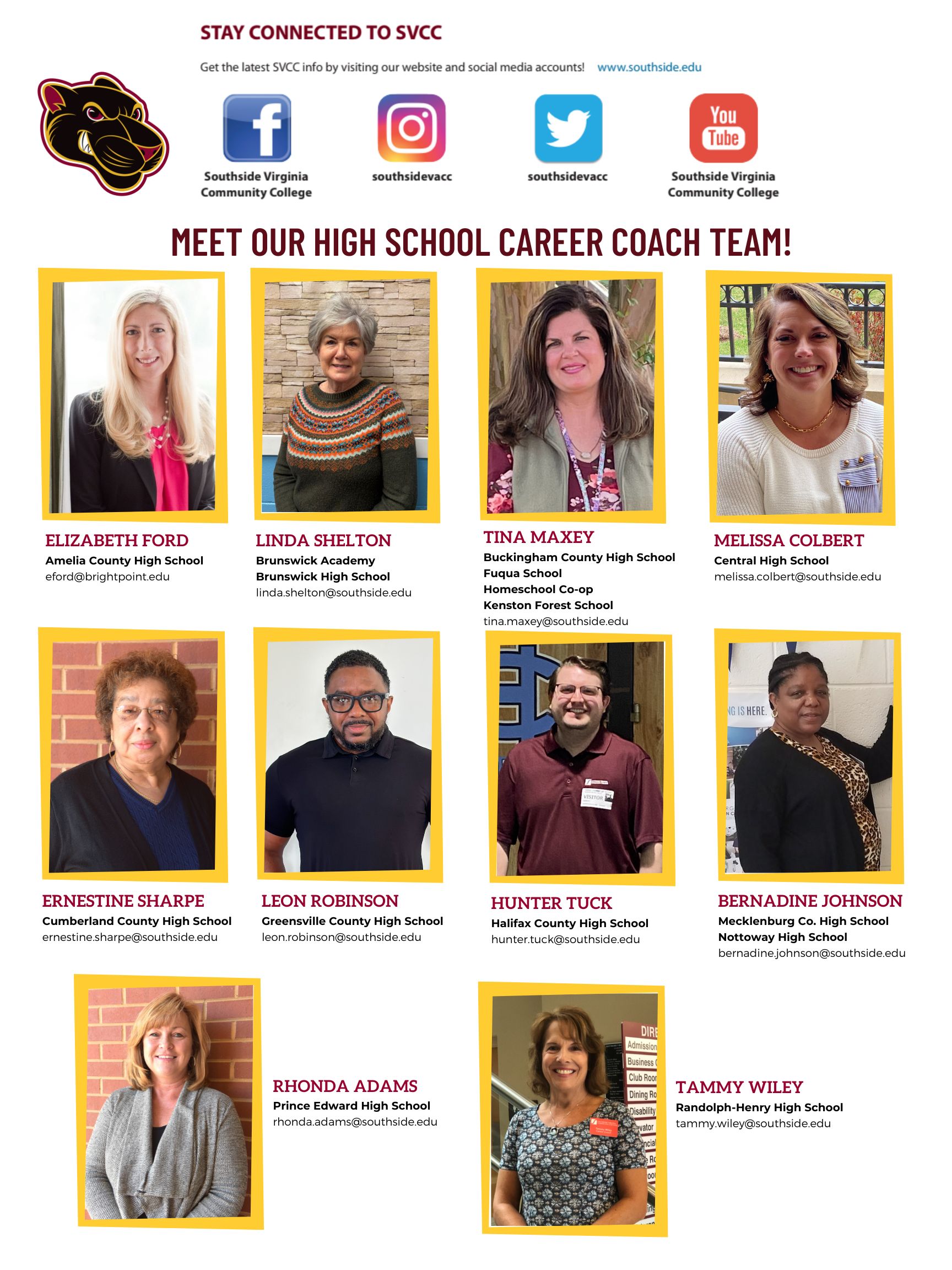 SVCC Career Coach Team 2025 flyer