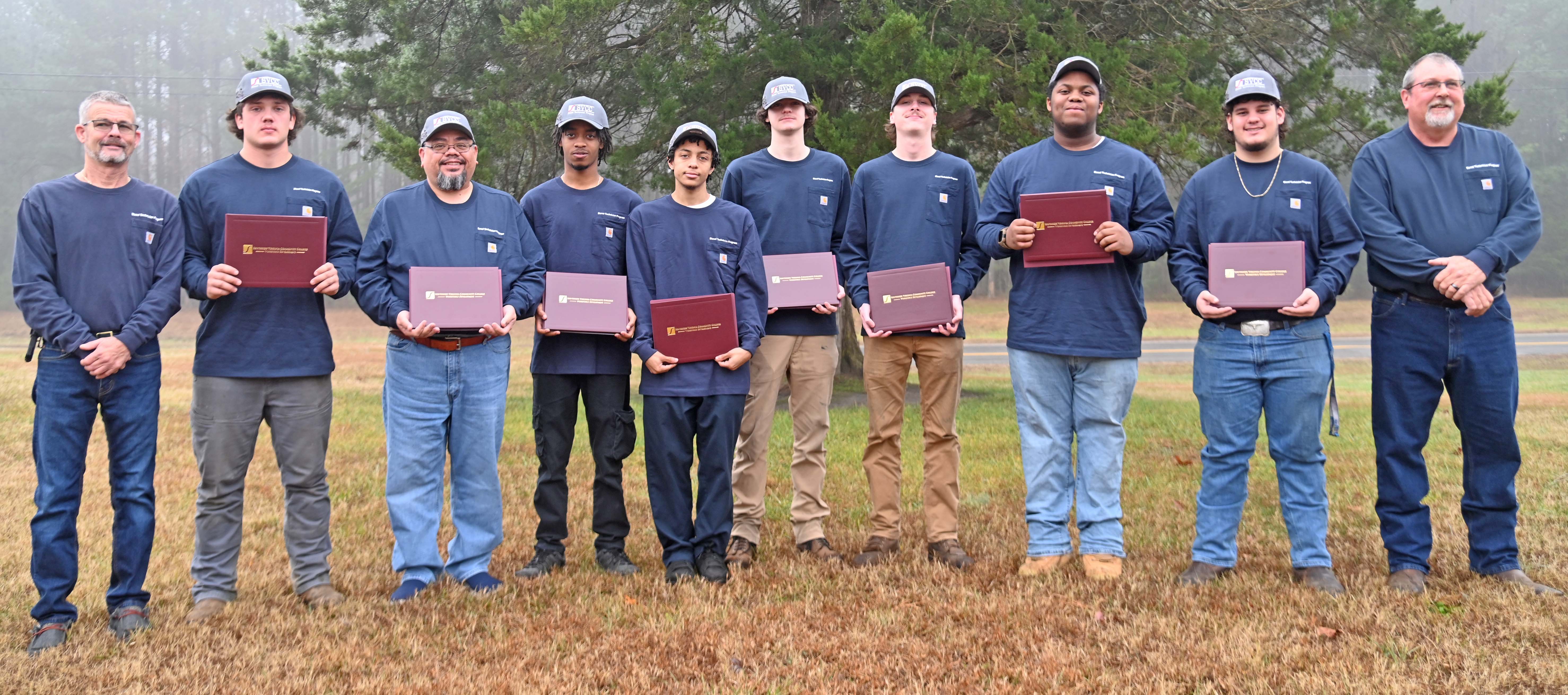 Diesel Technician Grads holding certificates Dec 2024