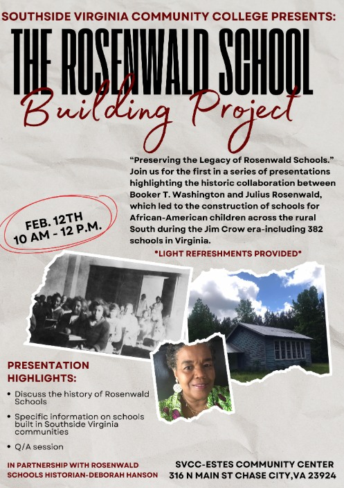 Rosenwald event flyer February 12, 2025 Estes 10am