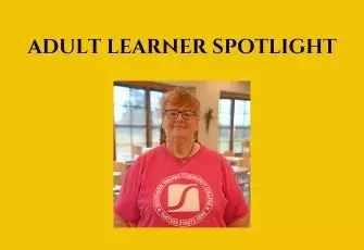 Announce Adult Learner Spotlight with image of Bliss