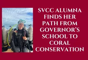 Woman in scuba gear with SVCC Alumna Finds Her Path From Governor’s School to Coral Conservation
