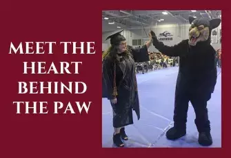 Elizabeth Farrell and Johnny Paws mascot article thumbnail Meet the Heart Behind the Paw