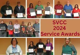 collage of pictures of SVCC employees with service awards 2024